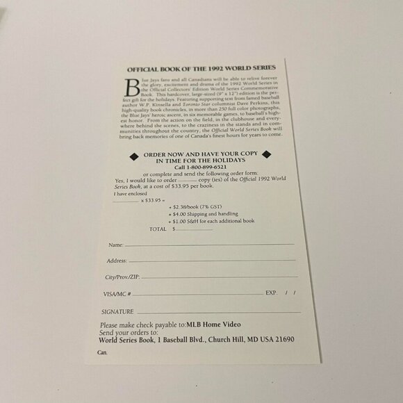 World Series 1992 Toronto Blue Jays Vs Atlanta Braves VHS Tape Baseball - Picture 12 of 16